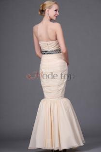 Trägerloser  Chiffon ärmelloses Abendkleid - Mode-top 