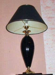 Antike Messingtischlampe, 74 cm