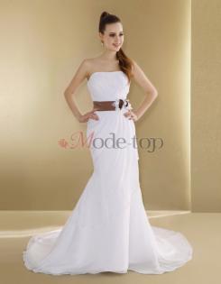 Organza normale Taille sexy Brautkleid ohne Ärmeln mit Tüll