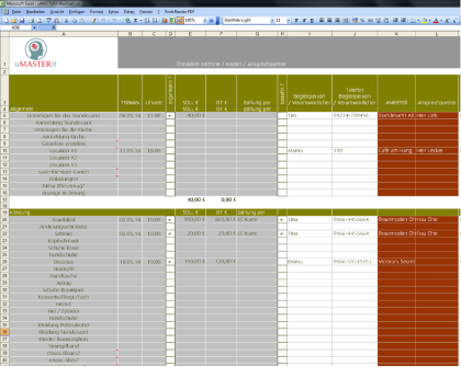 Die perfekte Excel-Datei für die Hochzeitsplanung