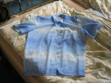 Himmelblaue Bluse