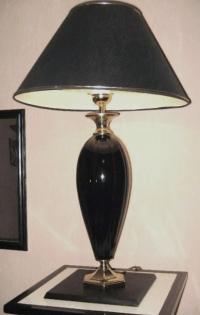 Antike Messingtischlampe, 74 cm