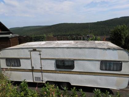 Wohnwagen mit Traktor (Trecker) ca 20 Meter schieben