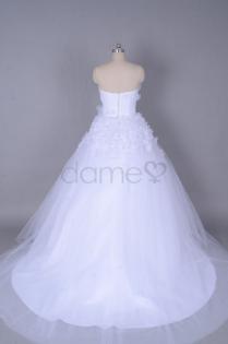 Tüll Prinzessin umgedrehtes Dreieck trägerloses Brautkleid