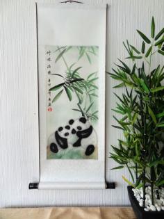 China Deko Rollbilder Chinesische Malerei Kalligraphie Schriftzeichen Fengshui D