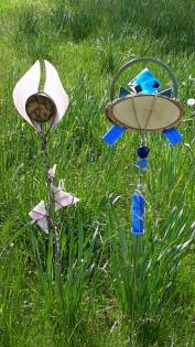 Deko/Gartenstele/Stecker aus Glas und Holz im Drachenshop Mülheim_Essen_Oberhaus