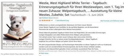 Westie, West Highland White Terrier - Tagebuch: Erinnerungstagebuch