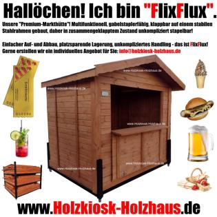 ? Die klappbare, stapelbare Markthütte, Verkaufshütte, Eventhütte mit Gabelstapl