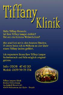 Tiffany Lampen Klinik Reparatur/Restaurieren in NRW, Düsseldorf, Essen, Duisburg