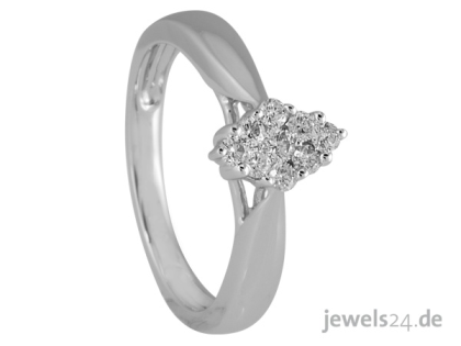 Edeler Diamantschmuck, Diamantring, Diamanten, Weiß-Gold günstig vom Hersteller