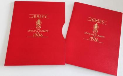 JERSEY Year Book (Briefmarken-Jahrbuch) 1986 mit kompletten Briefmarkensatz