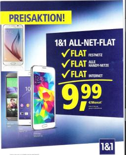1 & 1  All-Net-Flat für nur 9,99 €/Monat endlos telefonieren SMS verschicken im 