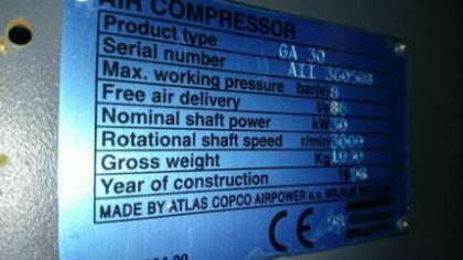 Atlas Copco 30 FF Schraubenkompressor