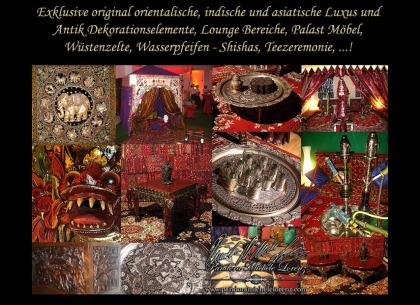 Orientalische, indische, asiatische, antike Dekorationen & Luxus Palast Möbel!