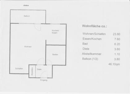 Sehr schöne, möblierte Einzimmerwohnung  - provisionsfrei ! 