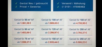 50m2 Baugerüst 120m2 gebraucht Baugerüst 0151-41848482 Thieme-Gerueste.de Gerüst