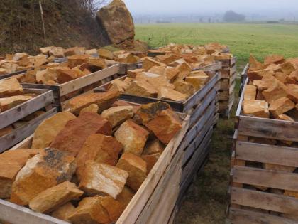 SANDSTEIN GELB BRUCHSTEINE GARTENSTENE TROCKENMAUER