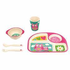 Kinderbambusgeschirr mit verschiedenen Motiven