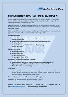 Demenzbetreuung Ausbildung nach §53c ehemalig ( §87b)