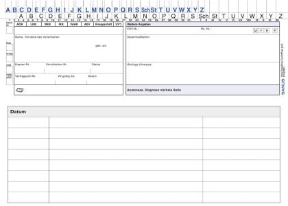 Patientenkarteikarten für Ärzte und Therapeuten,  passend auch für Ihr System