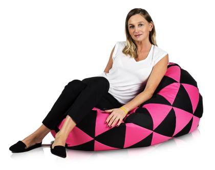 Sitzsack Sako Mix Beanbag Polyester schwarz rosa Dreiecke Design 220L 110cm