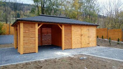 GARTENHAUS 2IN1 7x4m GARTENLAUBE KLEBEDACH HOLZ HANOVER BITUMENSCHINDELN Neuware