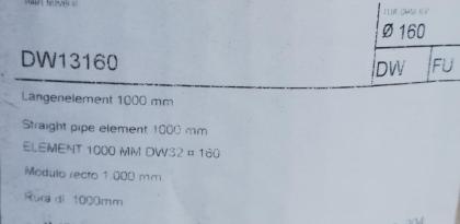 Doppelwandiges Edelstahl-Kaminrohr , 1000 mm lang -Neu