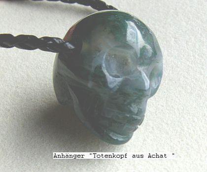 Edelsteinanhänger, Achatanhänger, Totenkopfanhänger