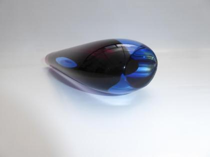 Murano Glas-Vase 60-er Jahre, Sommerso, Flavio Poli Ära, blau rot