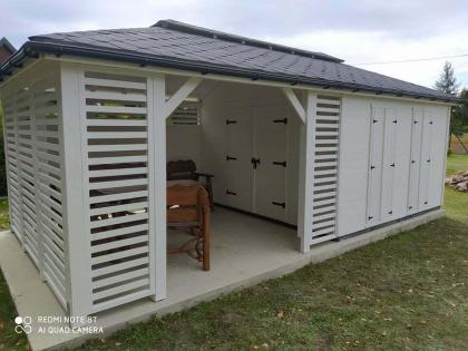 GARTENHAUS AUS KIEFERNHOLZ DARMSTADT GARTENLAUBE WERKZEUGHAUS 6x3m