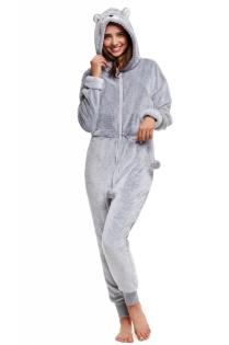 Einteiler Pyjama mit Bündchen aus kuscheligem Fleece Kapuze HENDERSON HONEY