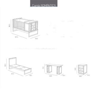 Landhausstil: Baby- und Kinderbett (Umbaubar zum Jugendzimmer) 'Romantica'