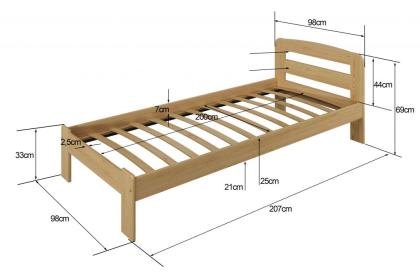 Bett Weiß Holzbett mit Lattenrost Matratze Kieferholz Kinderbett Schaummatratze