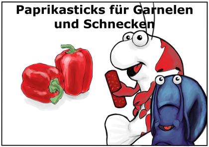  Paprika-Sticks / Pellets, spezielles Zusatzfutter für Garnelen u. Krebse 100g