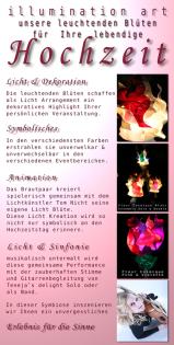Illumination Art leuchtende Blüten Hochzeit