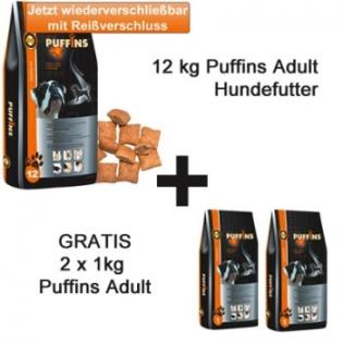 12 kg Puffins Adult Hundefutter + 2 kg kostenlos