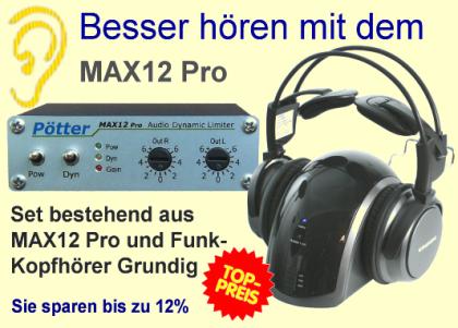 Funkkopfhörer mit Audio Limiter für TV- Hörhilfen bei Fernseher Schwerhörigkeit