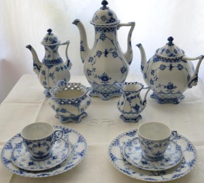 Royal Copenhagen Musselmalet, Kaffeegeschirr, Vollspitze,1. Wahl