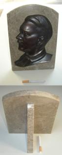 Originales Flachrelief Hitler auf Stein 26x17,5 cm