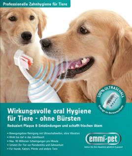 Emmi  Pet  - Wirkungsvolle orale Hygiene für Tiere ohne Bürsten !