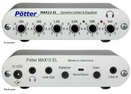Stereo Kopfhörerverstärker Pötter MAX12 EL mit Equalizer und automatischer Lauts