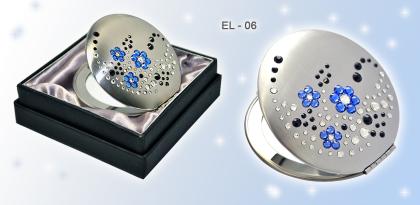 Taschenspiegel aus Metall Serie EL-06 ELENPIPE MADE WITH SWAROVSKI  ELEMENTS
