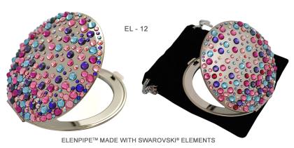 Taschenspiegel aus Metall Serie EL-12 ELENPIPE MADE WITH SWAROVSKI  ELEMENTS