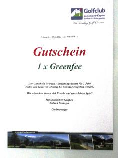 Greenfee- Gutschein für den Golfclub Zell am See- Kaprun (AT)