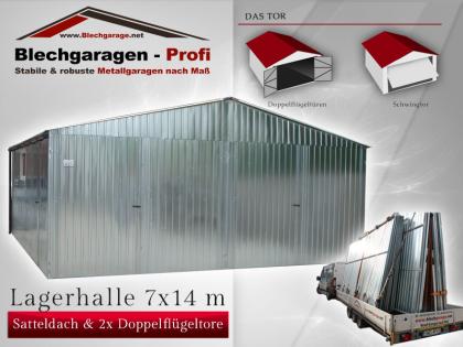 Lagerhalle Blechgarage Lager Landwirtschaft 7x14m Metallgarage