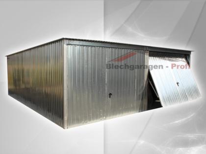 Blechgarage Doppelgarage Fertiggarage Metallgarage Gerätebau 6x6m