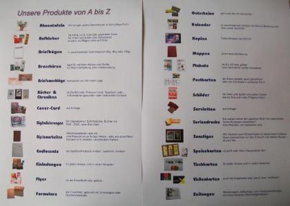 Druckerzeugnisse von A bis Z