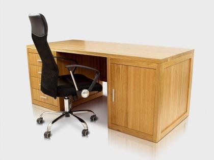 WALTER SCHREIBTISCH EICHENHOLZ HOLZ TRANSPARENT LACK MASSIVHOLZ 180x80cmx78cm