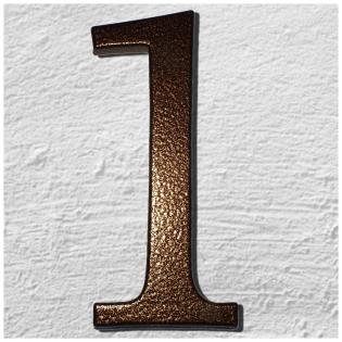 Hausnummer Aluminiumguss in 3D Design Antike Bronze ALLE ZAHLEN 200 mm