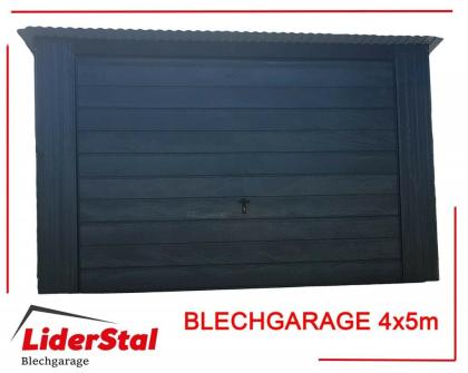Blechgarage 4x5 Garage KFZ Lager Schuppe in Farbe der Anthrazitgrau Blechgaragen